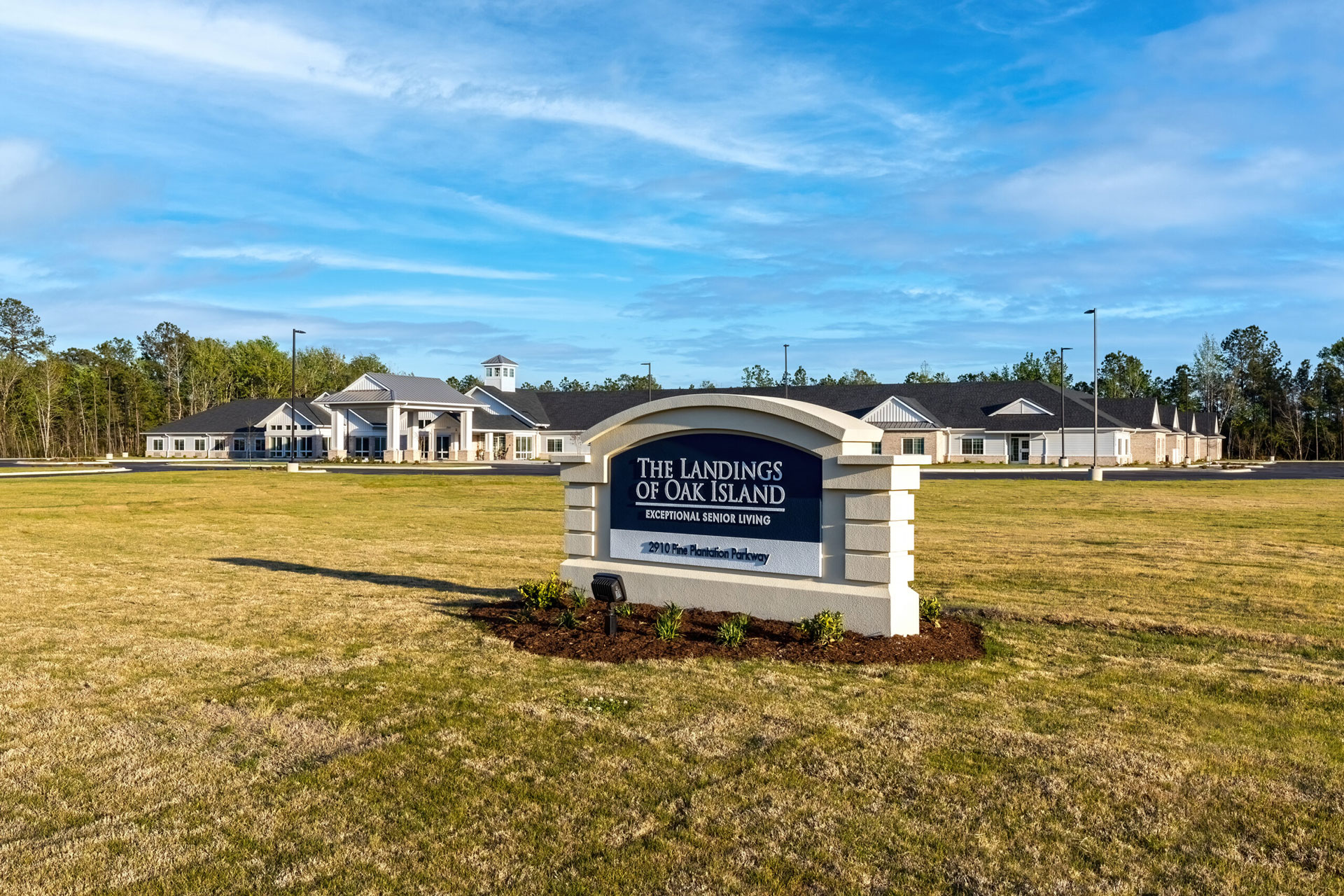 The Landings of Oak Island sign
